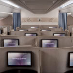 Bulkhead divider in a business class cabin