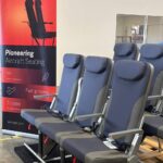 grey and blue economy class seats