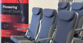 grey and blue economy class seats
