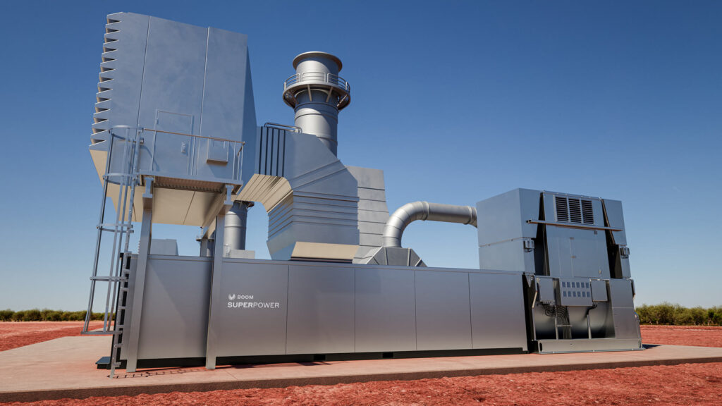 Silver boxes stacked together to be a portable power generation plant of sorts