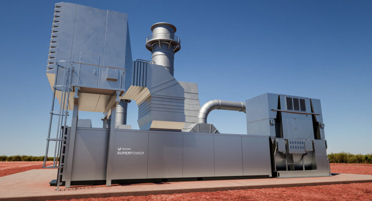 Silver boxes stacked together to be a portable power generation plant of sorts