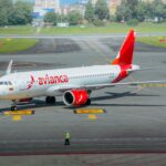 Avianca A319 on the ramp, with the ESA installed