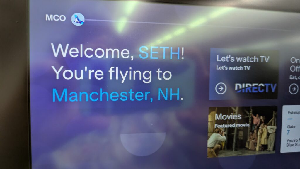 My name on the IFE screen, which is how the system is supposed to work