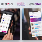A crew member device showing the order processing and a consumer device placing an order on Wizz Air, powered by the Immfly inflight digital transformation program.