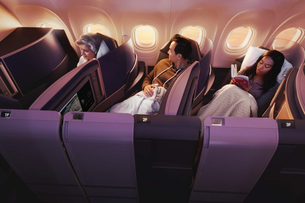 Moderately notable on United's new A321XLR layout: The front row is just another Polaris suite, no special extra space on offer. (image via United)