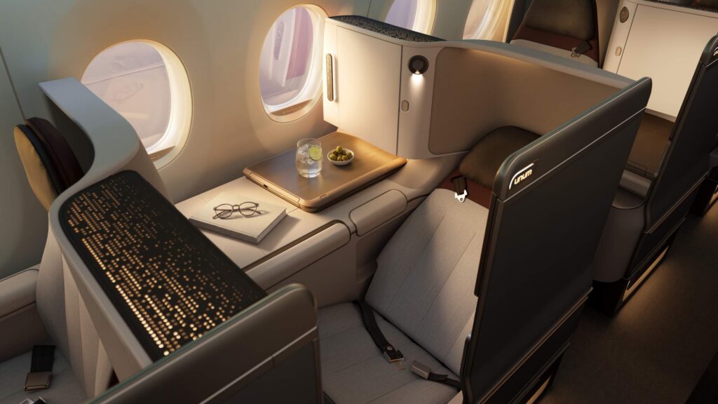 Staggered seats along the window with the Unum Two
