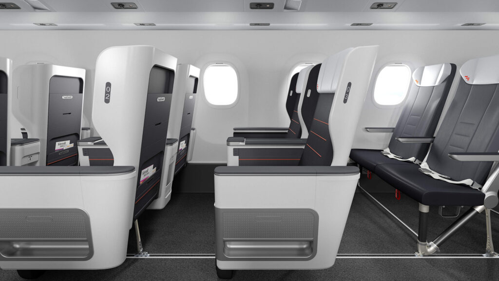 side view of the 2-2 layout Expliseat TiSeat S permium cabin option