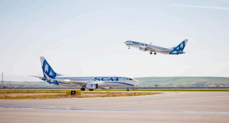 A pair of SCAT Airlines Boeking aircraft