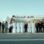 Dignitaries celebrating activation of the first Gulf Air A320 with Starlink installed (Image via Gulf Air/LinkedIn)
