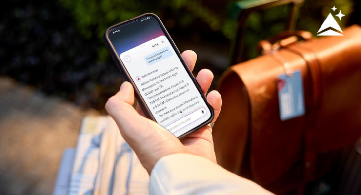 A hand holding a mobile phone using the 