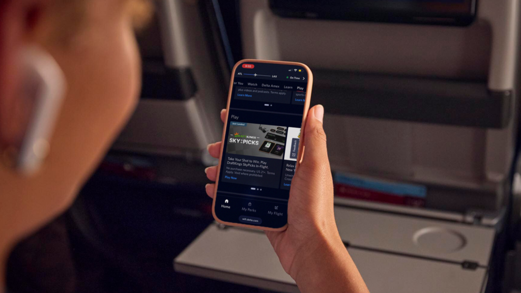 Passenger looking at the new SkyPicks 