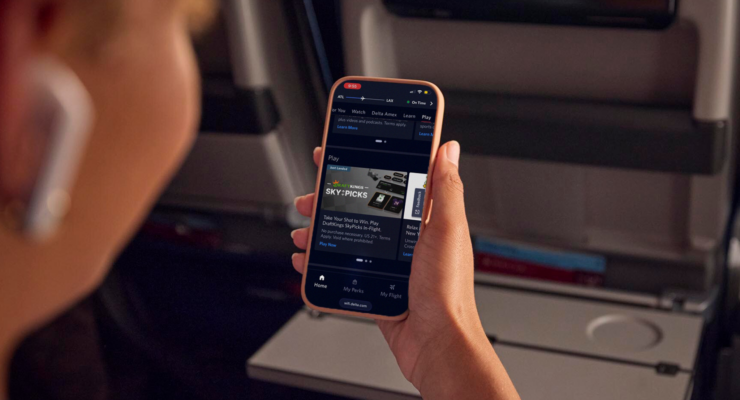 Passenger looking at the new SkyPicks
