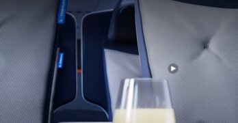 The extra-wide seatback in the last row of BlueFirst appears to offer a bit of extra privacy on board (Screengrab from JetBlue/YouTube video)