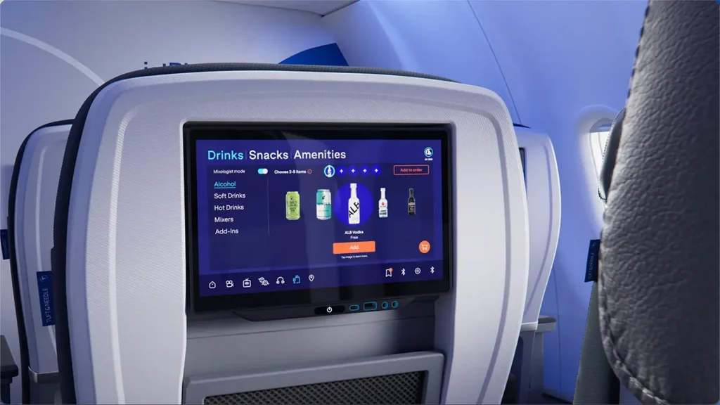 Ordering drinks from the IFE system was super-popular on Virgin America 20ish years ago. Is it still today? (image via JetBlue)