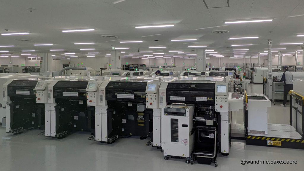 Part of the Panasonic Avionics factory refresh was a doubling of the SMT lines, allowing for more automated assembly in the Osaka factory.