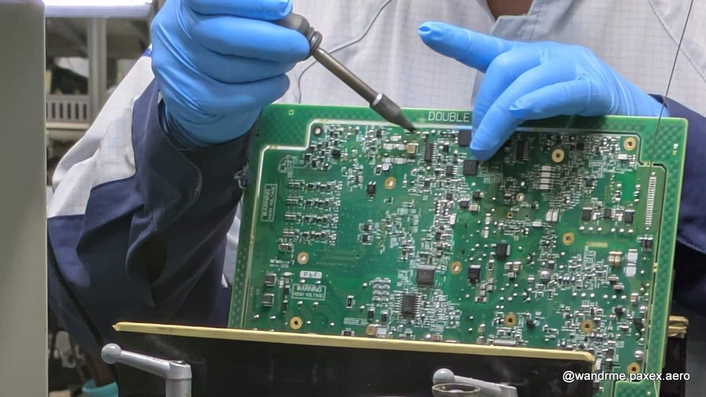 Automation helps speed production, but some soldering work for the Astrova screen assemblies is still perfomed by hand where necessary.